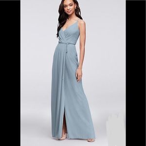 Davis Bridal Double-Strap Long Georgette Bridesmaid Wrap Dress size 2